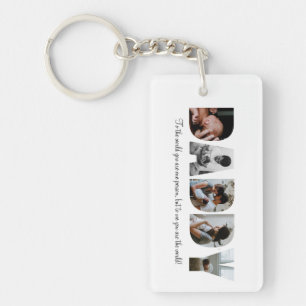 Modern Daddy Photo Collage, Father Gift Keepsake Keychain