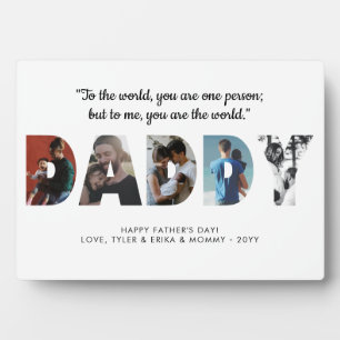Modern DADDY Photo Collage Happy Father's Day Plaque