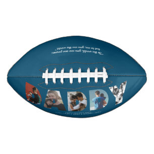 Modern DADDY Photo Navy Blue Happy Father's Day Football