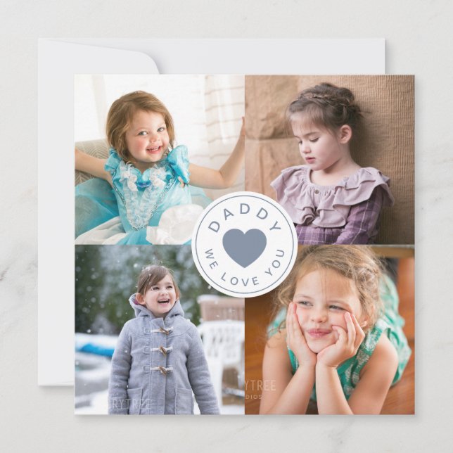 Modern Daddy We Love You Photo Collage (Front)