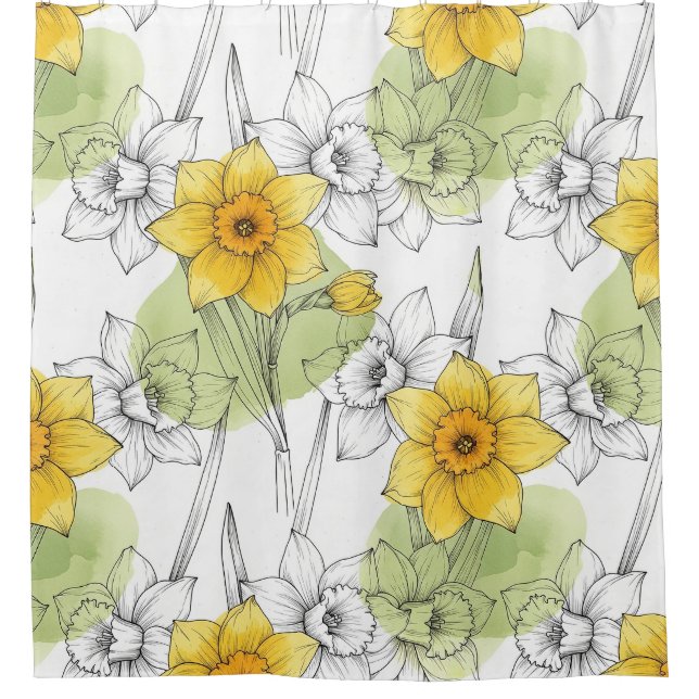 Modern Daffodil Botanical Pattern (Front)