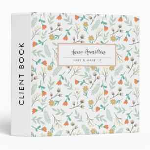 Modern Dainty Floral Calligraphy Business Binder
