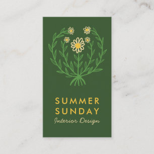 Modern Daisy Flower Logo CUSTOM Floral Business Card