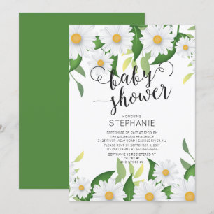Modern Daisy Flowers Baby Shower Invitation
