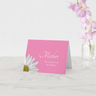 Modern Daisy Mother's Day Simple Pink Card
