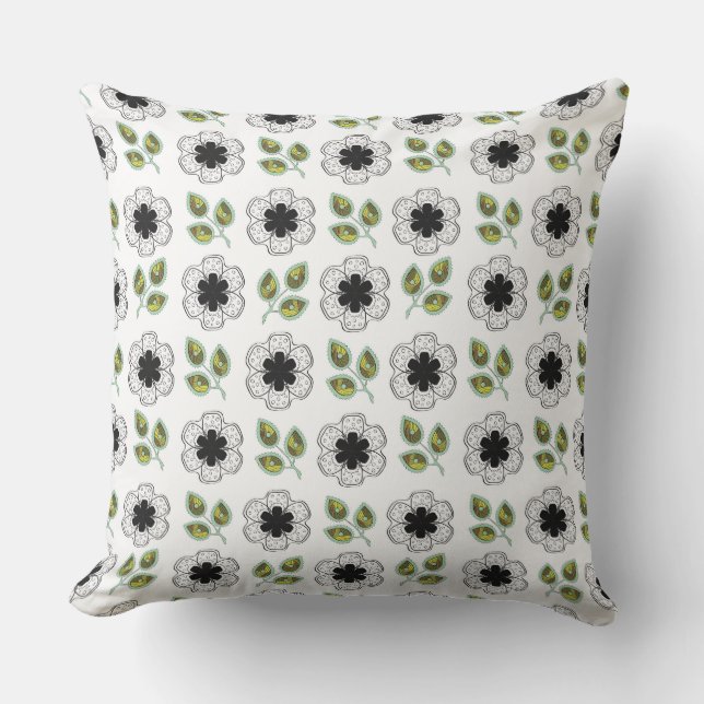 Modern Daisy  Outdoor Pillow (Front)