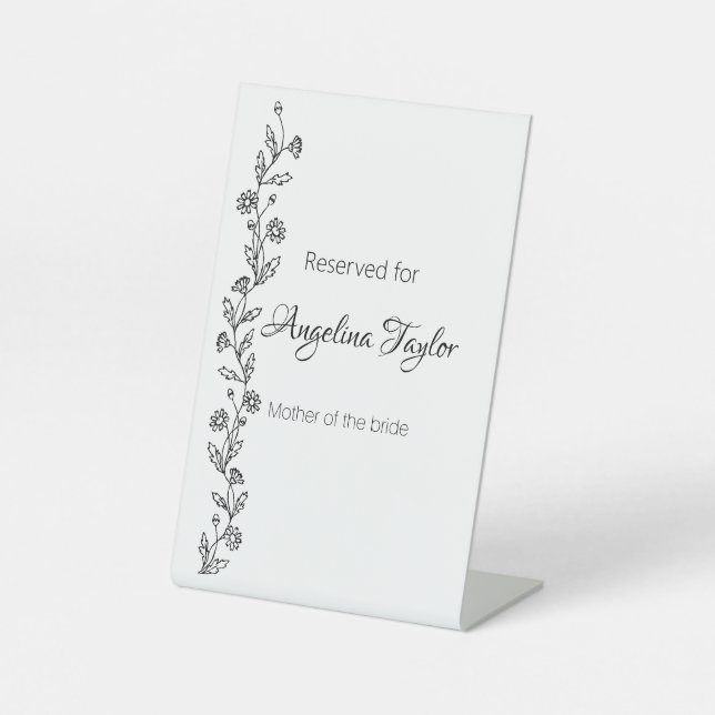Modern daisy wedding Tabletop Signs (Front)