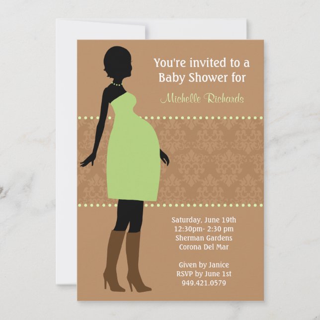 Modern Damask Baby Shower Invitation (Front)