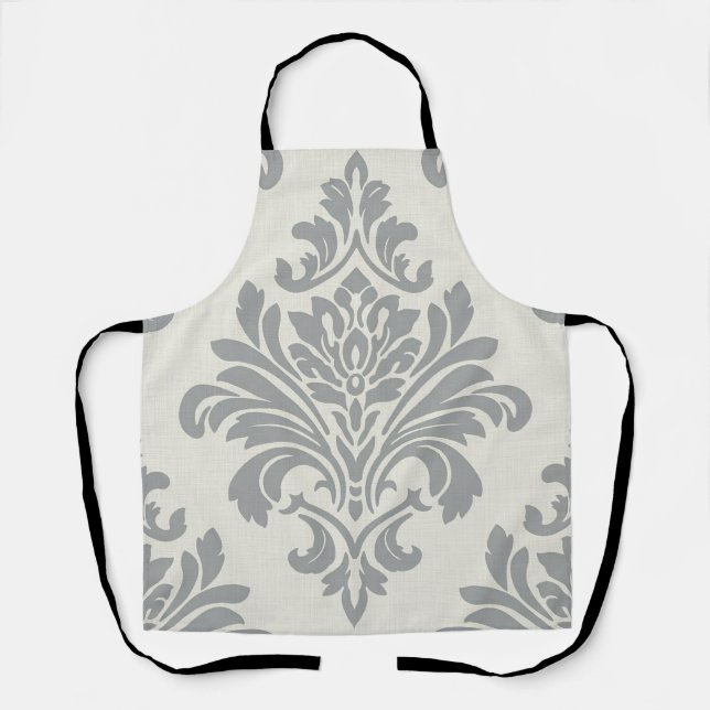 Modern Damask Elegance Apron (Front)