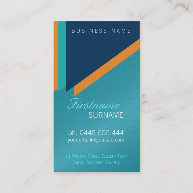 Modern Damask Feminine Bold Business Card (Front)