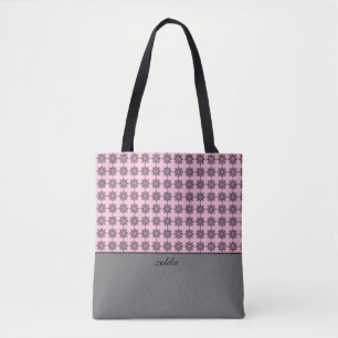Modern Damask Floral Pattern Tote Bag