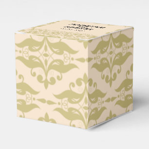 Modern Damask in Ivory and Gold Wedding Favour Box