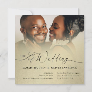 Modern Damask Minimalist Wedding Invitation
