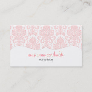 Modern Damask Pink Personalized Business Card