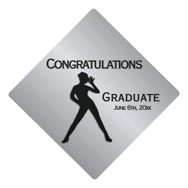 Modern Dance Congratulations Graduate Graduation Cap Topper (Front)