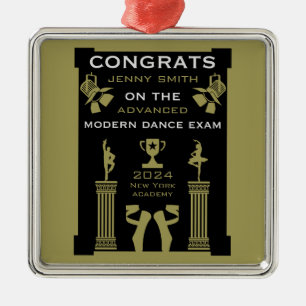 Modern Dance Congratulations Metal Ornament