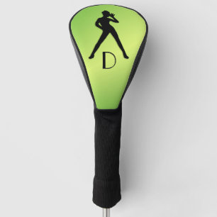 Modern Dance Green Initial Golf Head Cover