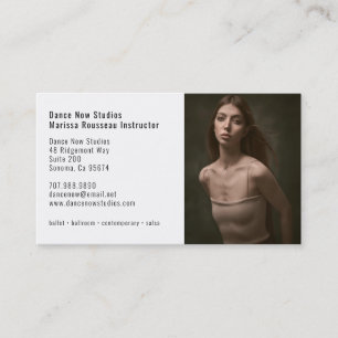 Modern Dance Instructor Photo  Business Card