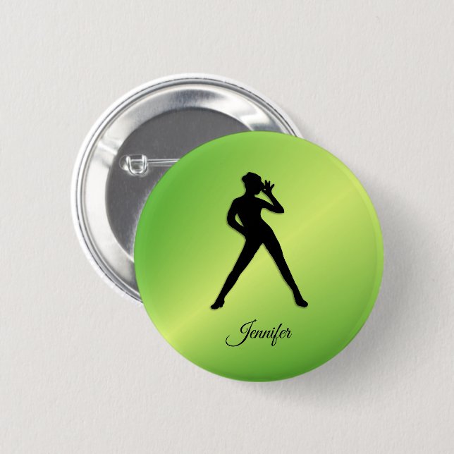 Modern Dance with Name  2 Inch Round Button (Front & Back)