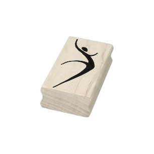 Modern Dance Woman Rubber Art Stamp