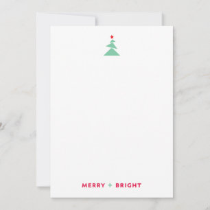 Modern Dancing Christmas Tree Green and Red Card