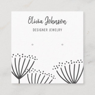 Modern Dandelions Jewellery Earring Display Square Business Card