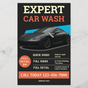 Modern Dark Auto Detailing Promo Layout Flyer