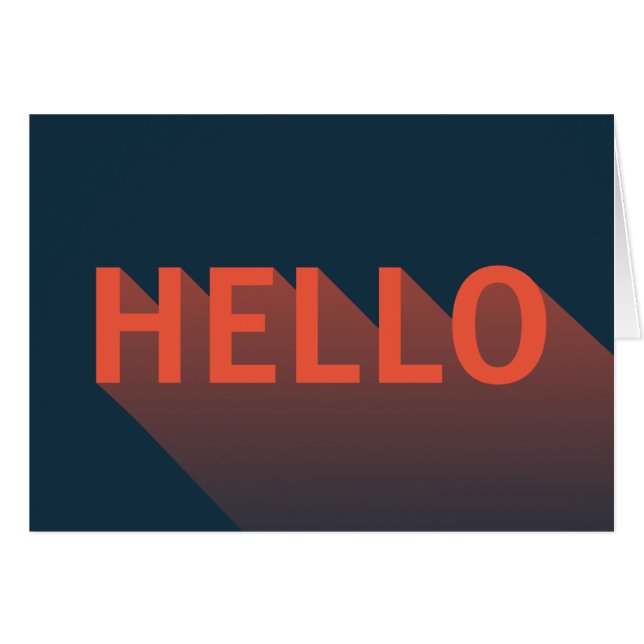 Modern Dark Blue and Orange Hello Typography (Front Horizontal)