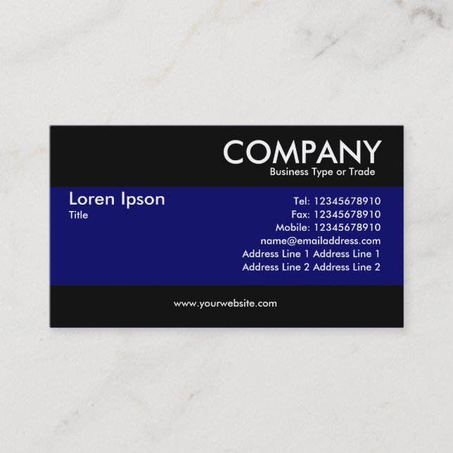 Modern - Dark Blue Business Card (Front)