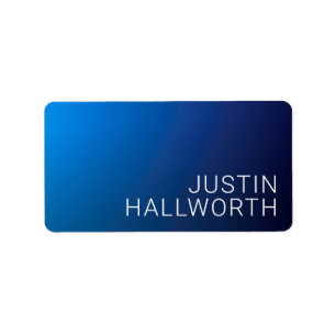 Modern Dark Blue Gradient & Minimal Editable Text Label