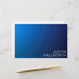 Modern Dark Blue Gradient & Minimal Editable Text Stationery