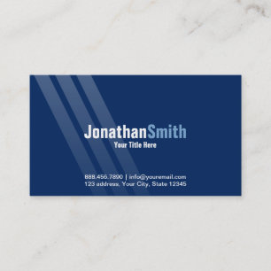 Modern Dark Blue With Stripes Business Card