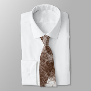 Modern Dark Brown Abstract Watercolor Pattern Tie