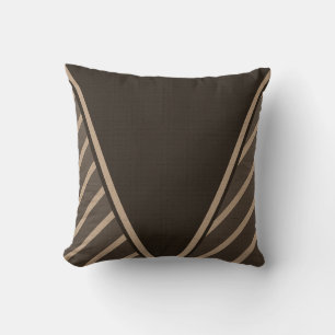 Modern Dark Brown Stripes Contemporary Pattern Throw Pillow
