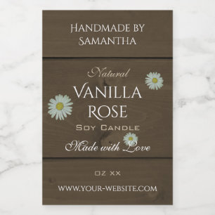 Modern Dark Brown Wood Grain Product Labels Daisy