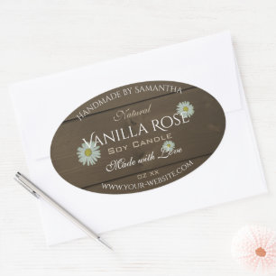 Modern Dark Brown Wood Grain Product Labels Daisy