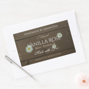 Modern Dark Brown Wood Grain Product Labels Daisy