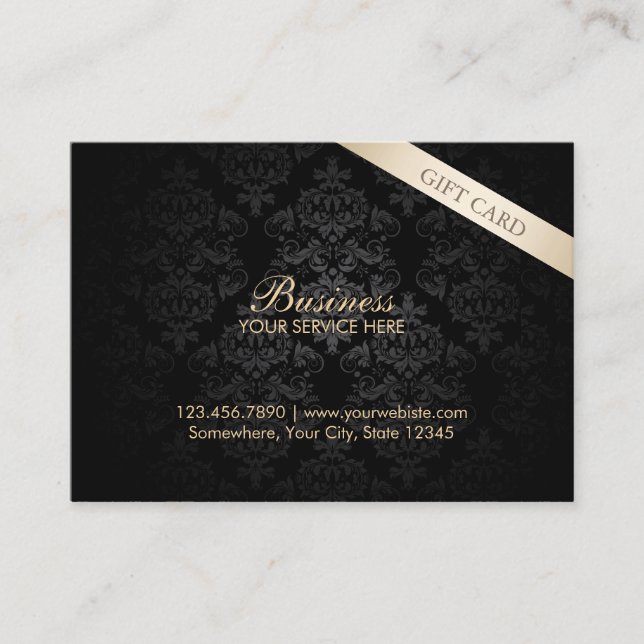 Modern Dark Damask Chubby Gift Certificates (Front)