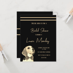 modern dark dog Bridal Shower Invite