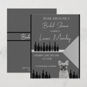 modern dark dog Bridal Shower Invite