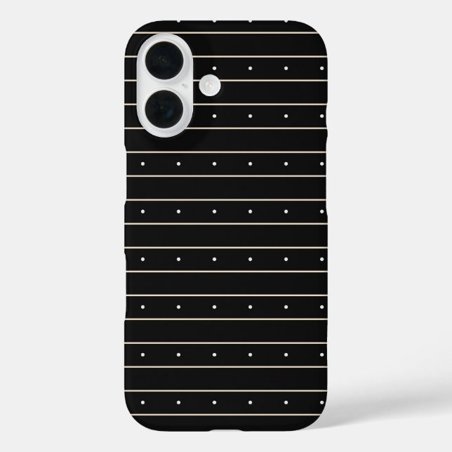 Modern Dark Gothic Pinstripe Lines And Polka Dots  Case-Mate iPhone Case (Back)