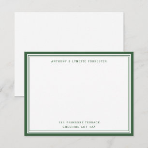 Modern Dark Green Border Name & Address  Card