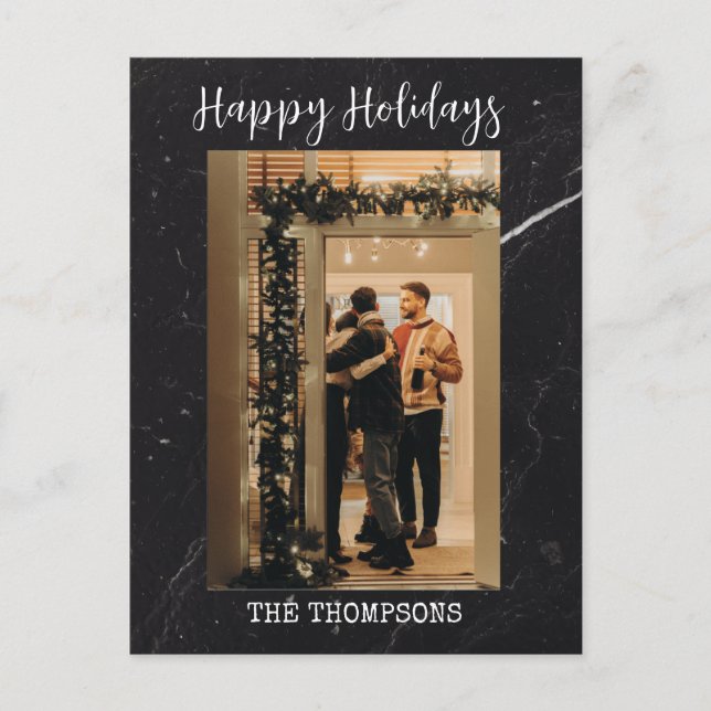 modern dark green elegant Christmas cards (Front)