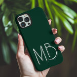 Modern Dark Green Monogram Initials Contemporary iPhone 16 Pro Max Case<br><div class="desc">Modern Dark Green Monogram Initials Contemporary Phone 16 Pro Max Cases features a your custom personalized monogram in modern script typography. Perfect for family and friends for birthdays,  Christmas,  holidays,  Mother's Day,  Father's Day and more. Designed by ©2024 Evco Holidays www.zazzle.com/store/evcoholidays</div>