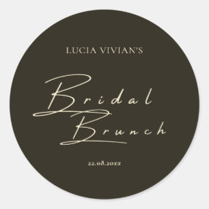 Modern Dark Green Typography And Calligraphy Classic Round Sticker