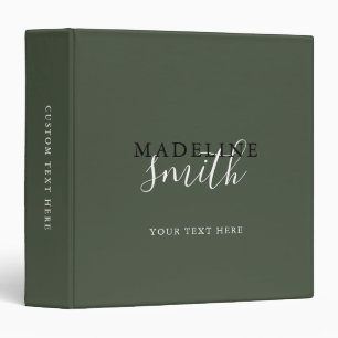 Modern Dark Green Typography Script Binder
