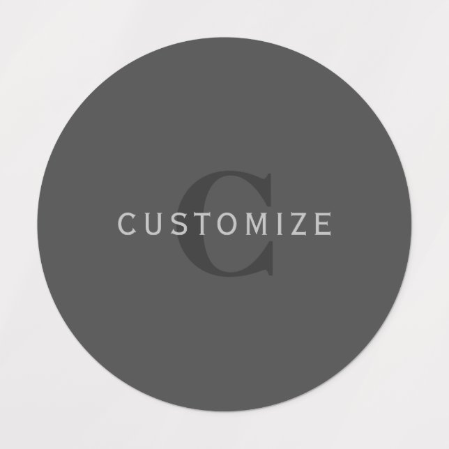Modern Dark Grey Editable Monogram Design Template (Design 1)