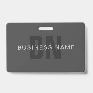 Modern Dark Grey Editable Monogram Design Template Badge
