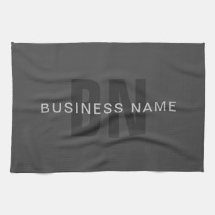 Modern Dark Grey Editable Monogram Design Template Kitchen Towel