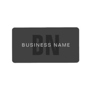 Modern Dark Grey Editable Monogram Design Template Label